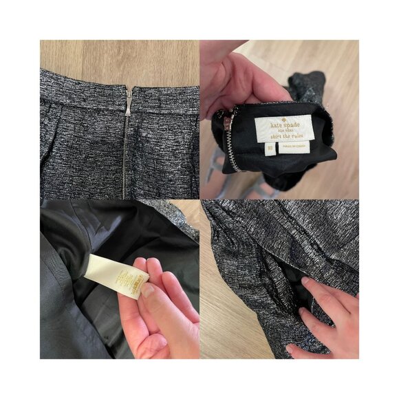 Kate Spade Skirt the Rules Metallic Aimee Skirt - Size 10 - Picture 4 of 6